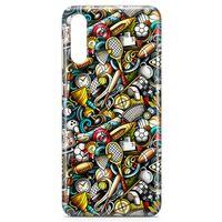 Samsung Galaxy A50s Kılıf Sporcu Doodle Arka Kapak Koruma Desenli Full Koruyucu