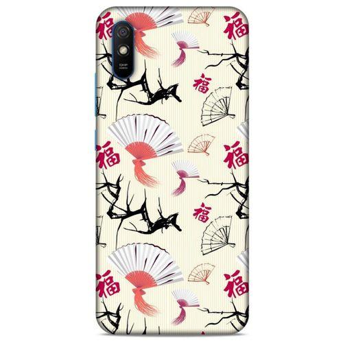 Xiaomi Redmi 9A Kılıf Japonya (44) Tough Armor Kılıf Japon Yelpazesi Çiçeği