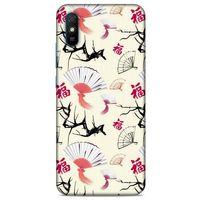 Xiaomi Redmi 9A Kılıf Japonya (44) Tough Armor Kılıf Japon Yelpazesi Çiçeği