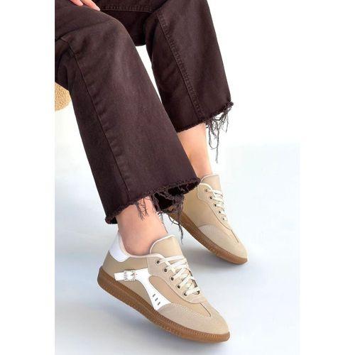 Mier Bej Cilt Bağcıklı Spor Ayakkabı