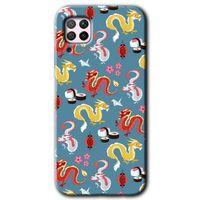 MRCİLETİSİM Huawei P40 Lite Kılıf HD Desen Baskılı Arka Kapak + Temperli Cam - Funky Dragon