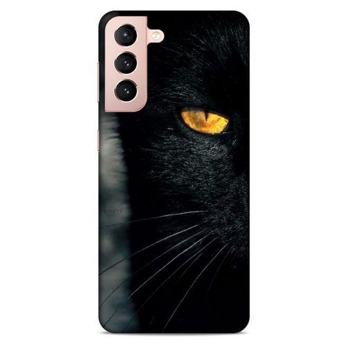 Lopard Samsung Galaxy S21 Uyumlu Kılıf Kediler (42) Rugged Armor Kılıf Siyah Kedi