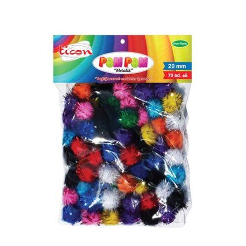 Ticon Metalik Simli Ponpon 20Mm 70Li - 2 paket