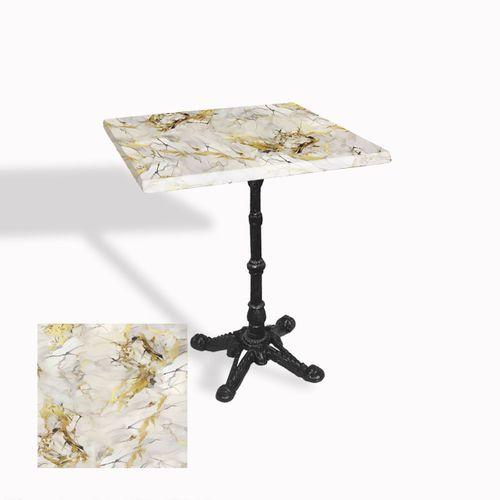 Dockers Çipa 1002 Döküm Ayak Kare Masa 60X60 cm - (Werzalit, Wermodin ve Allzalit Tabla) - Gold