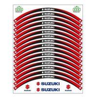 SEVGENT Kırmızı Siyah Suzukı Uyumlu Reflektörlü 1 Set Jant Şeridi