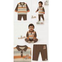 6/24 Ay Yakalı Düğme Detaylı Bebek Takımı