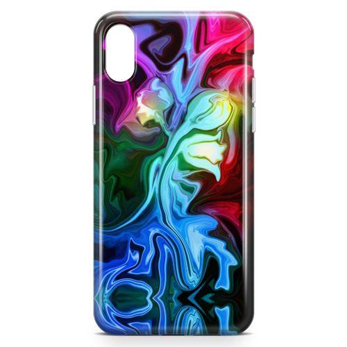 Apple iPhone XS Kılıf Psikedelik Suluboya Arka Kapak Koruma Desenli Full Koruyucu