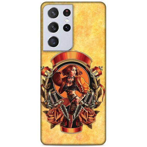 Lopard Samsung Galaxy S21 Ultra Uyumlu Kılıf Tattoo's (15) Antişok Kılıf Kadın Dövmeleri