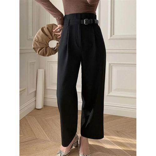 Kadın Yan Deri Kemerli şık Havuç Pantolun