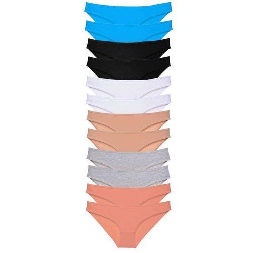 12 Adet Eko Set Likralı Kadın Slip Külot Çok Renkli 4