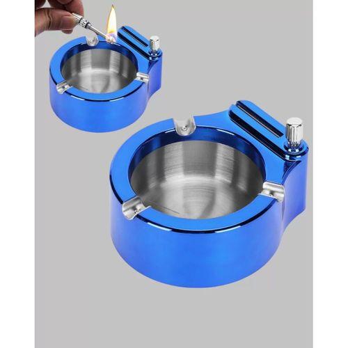 Yuvarlak Metal Küllük Çakmak Entegreli Dayanıklı Yapı