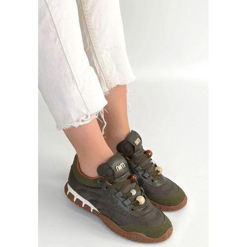 Tues Yeşik Nubuk Bağcıklı Spor Ayakkabı