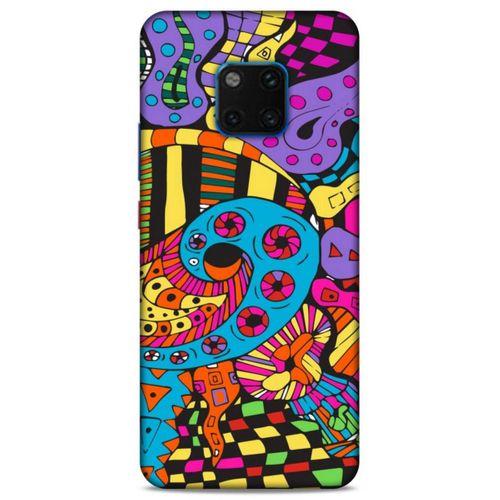 Lopard Huawei Mate 20 Pro Uyumlu Kılıf Soyut Sanat (23) Baskılı Ultra Koruma Kılıfı