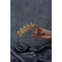 Bal RengiKristal Boncuklu Bade Gelin Tacı