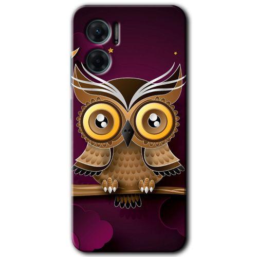 Xiaomi Redmi 10 5G HD Baskılı Kılıf + 9D Tam Ekran Koruyucu - Owl Bird Branch