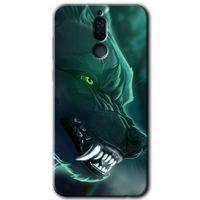 Potkal Hediye Fabrikası Huawei Mate 10 Lite HD Baskılı Kılıf + 9D Tam Ekran Koruyucu - Yeşil Kurt