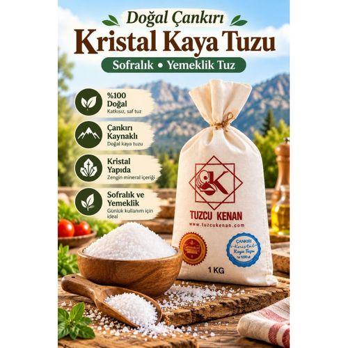 Doğal Çankırı Kristal Kaya Tuzu 1 KG – Sofralık ve Yemeklik Kaya Tuzu