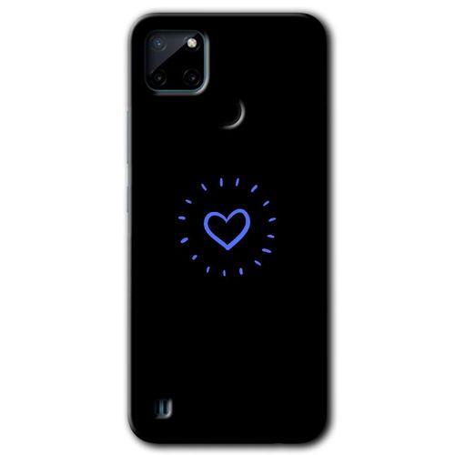 MRCİLETİSİM Realme C21 Kılıf Baskılı Kapak - Heart Strokes + 5D Tam Kaplayan Cam