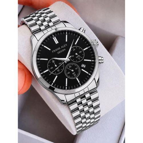 Frank Alex Design Erkek Kol Saati Çelik Kordon Takvimli Kadran Şık Premium 2 Yıl Garantili E07273.5
