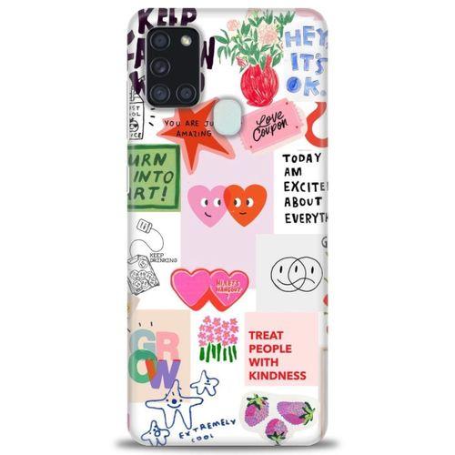 Samsung Galaxy A21S Kılıf HD Baskılı Kılıf - Keep Fashion + Tam Ekran Koruyucu
