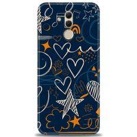 Huawei Mate 20 Lite Kılıf HD Baskılı Kılıf - Notalar ve Kalpler + Tam Ekran Koruyucu