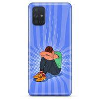 Samsung Galaxy M51 Kılıf Depresyon (32) Soft Silikon Kılıf Turuncu Kahve