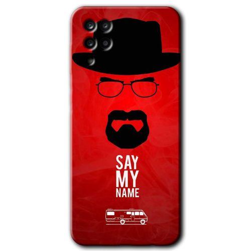Samsung Galaxy A12 Kılıf Baskılı Kapak - Say My Name + 5D Tam Kaplayan Cam