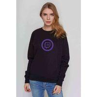 Twitch Logo Baskılı Siyah Kadın Sweatshirt