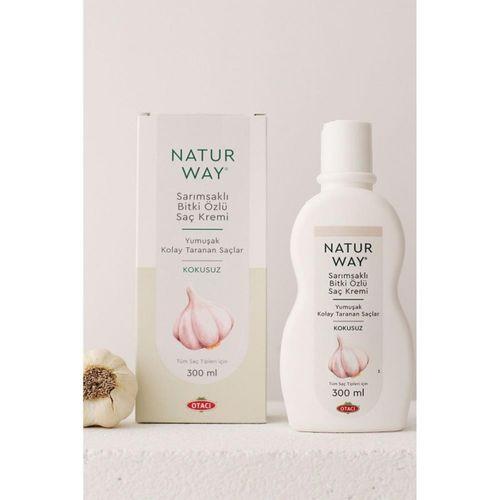 OtacI Natur Way Kokusuz Saç Kremi 300 ml – Sarımsak ve Bitki Özlü, Saç Onarıcı ve Güçlendirici, Günlük Kullanım İçin