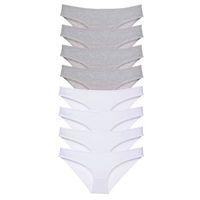 8 Adet Süper Eko Set Likralı Kadın Slip Külot Gri Beyaz