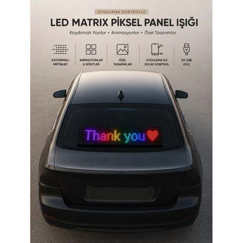 Led Matrix Piksel Panel Işığı Usb Uygulama Kontrollü Kaydırmalı Yazı Ekranı