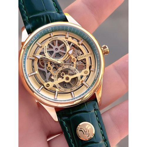 Raymond Nişan Ve Damatlara Özel Deri Kordon 2 Yıl Garantili Otomatik Erkek Kol Saati+Bileklik RMD.10