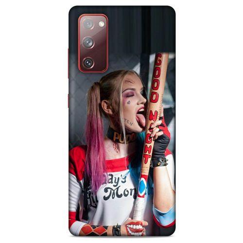 Samsung Galaxy S20 Fe Uyumlu Kılıf Harley Quinn (23) Ultra Koruma Kılıfı Kırmızı-menekşe