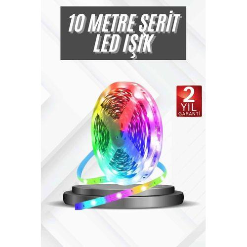 Rgb Şerit Led 10 Metre Led Işık Kumanda İle Kontrol Rgb