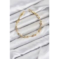 CM Gold Renk Yıldız Model Zirkon Taşlı Pirinç Kadın Bileklik