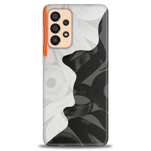 Samsung Galaxy A33 5G Kılıf HD Baskılı Kılıf - Turuncu Çizgi + Tam Ekran Koruyucu