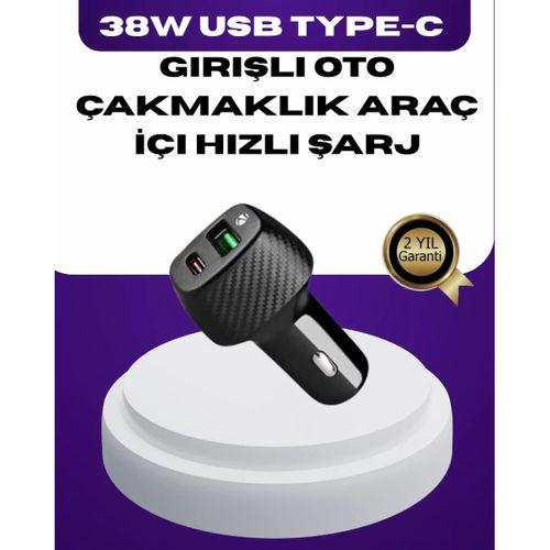 38w Çift Çıkışlı Araç Şarj Cihazı – Type-c Ve Usb Pd Destekli
