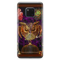 Huawei Mate 20 Pro Kılıf Gotik Baykuş Arka Kapak Koruma Desenli Full Koruyucu