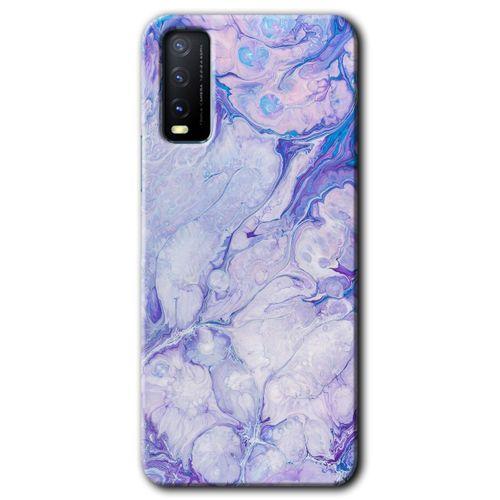 Vivo Y20s HD Baskılı Kılıf + 9D Tam Ekran Koruyucu - Spots Lilac