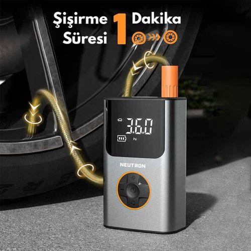 Neutron NTL-47Ti Akıllı Hava Pompası Dijital Gösterge Ve Led Işıklı Type-C Şarj Girişlidir 90W