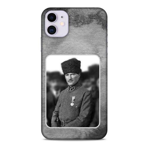 Apple Iphone 11 Kılıf Atatürk (38) Neo Hybrid Kılıf Antrasit Taş