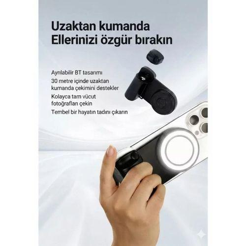 Bluetooth Manyetik Telefon Yapıştırma Kavrama Halka Dolgu Işığı İle Magsafe Selfie Klips