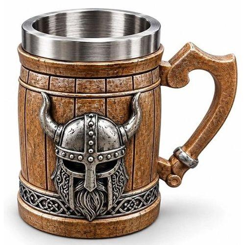 Viking Miğferi Figürlü 3d Kabartmalı Paslanmaz Çelik Kupa Bardak Alk6545
