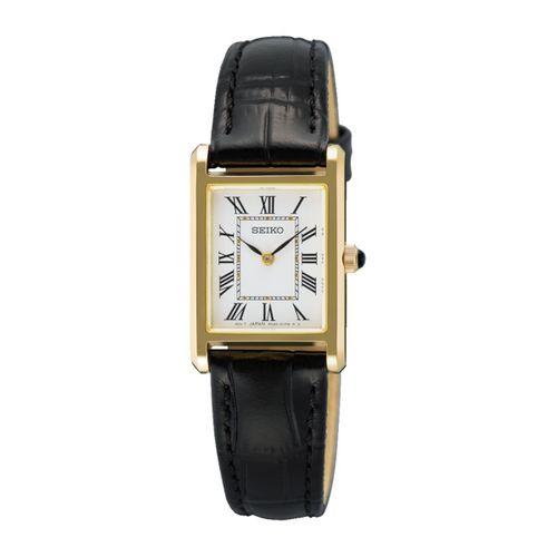 Seiko SWR108P1 Quartz Deri Siyah Beyaz Kadran Safir Cam 19 mm Kadın Kol Saati