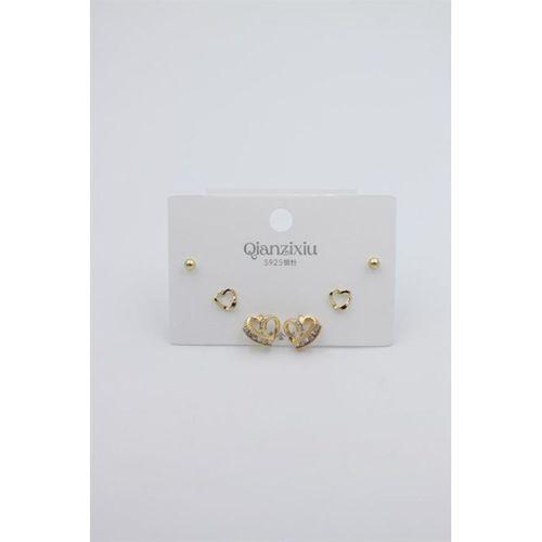 Çoklu Set Küpe - Altın