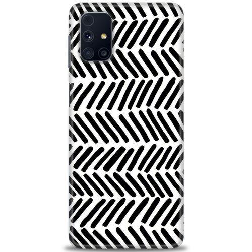 Samsung Galaxy M51 Kılıf HD Baskılı Kılıf - Siyah Çubuklar + Tam Ekran Koruyucu