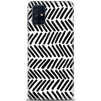 Samsung Galaxy M51 Kılıf HD Baskılı Kılıf - Siyah Çubuklar + Tam Ekran Koruyucu
