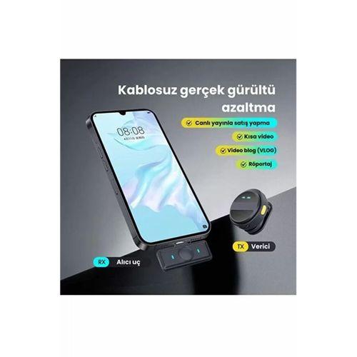 2 Adet Profesyonel Kablosuz Yaka Mikrofonu Lighting Uyumlu Manyetik Klipsli