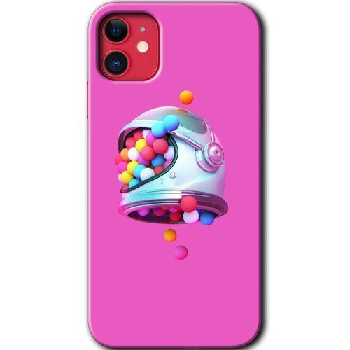 iPhone 11 Kılıf Kapak - Uzay Başlığı +Hayalet Ekran Yandan Gözükmez