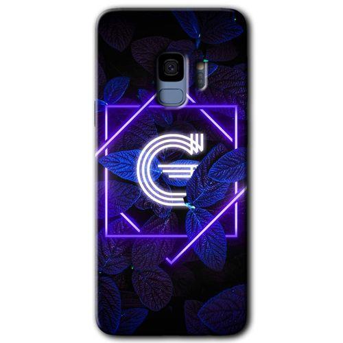 Potkal Hediye Fabrikası Samsung Galaxy S9 Kılıf HD Desen Baskılı Arka Kapak - Dark Neon Yaprak G Harfi